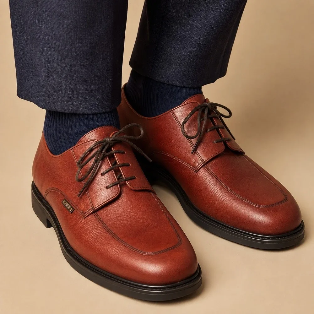 Mephisto Marlon Goodyear Welt Men's 13 Brown Leather Lace Up Derby Portugal